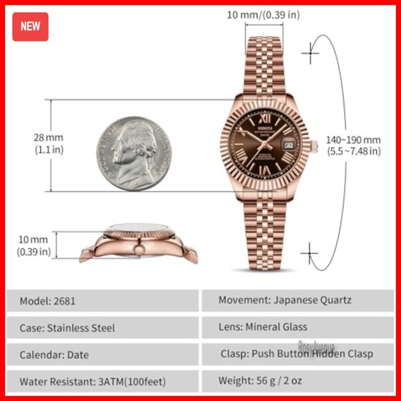 Analog Quartz Dress Watch Stainless Steel Water Resistant Date Display main image 4